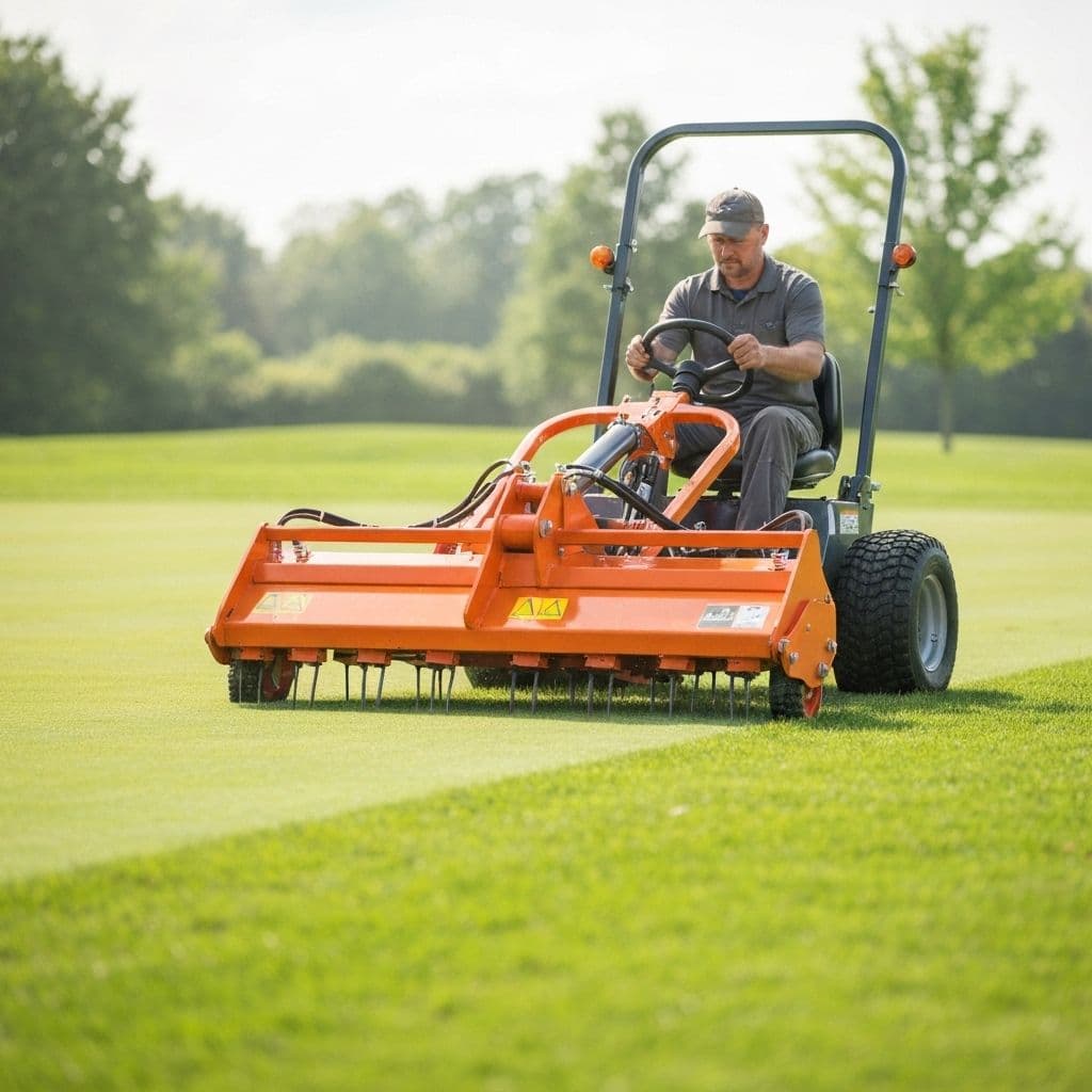 Lawn aeration and scarification treatment in Belfast