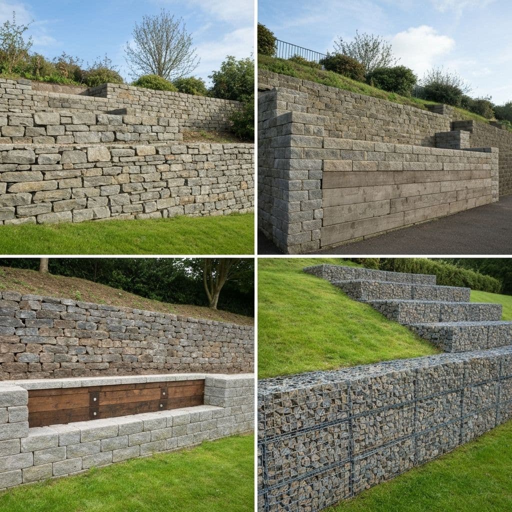 Different types of retaining wall materials and construction methods